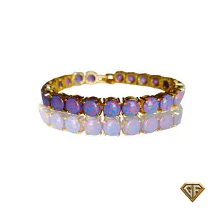 Exclusive Gold Black Opal Tennis Bracelet - Bracelet - Perfect Birthday or Anniversary Gift - October Birthstone - Opal Jewelry - Unisex Gift