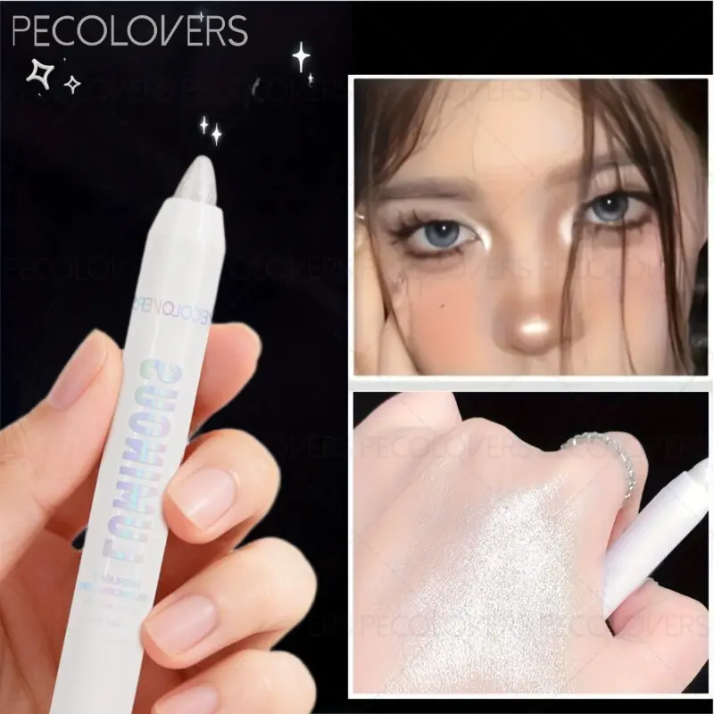Multi-Use Shimmer Eyeshadow Pen - Eyeshadow Pencil Crayon, High-Intensity Pearl Glitter & Luminous Highlight, 2-in-1 Eyeshadow & Highlighter for Brightening Effect, Great for Travel Essentials & Holiday Gift Giving - Professional Eye Cosmetics Stick