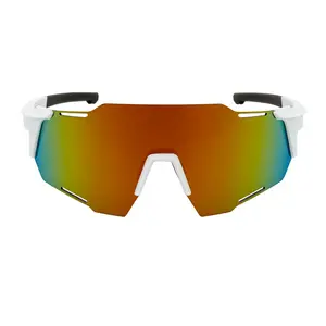 RAZER Sporty Sunglasses, Large Wraparound Rimless Shield Style with White Smoke Tint