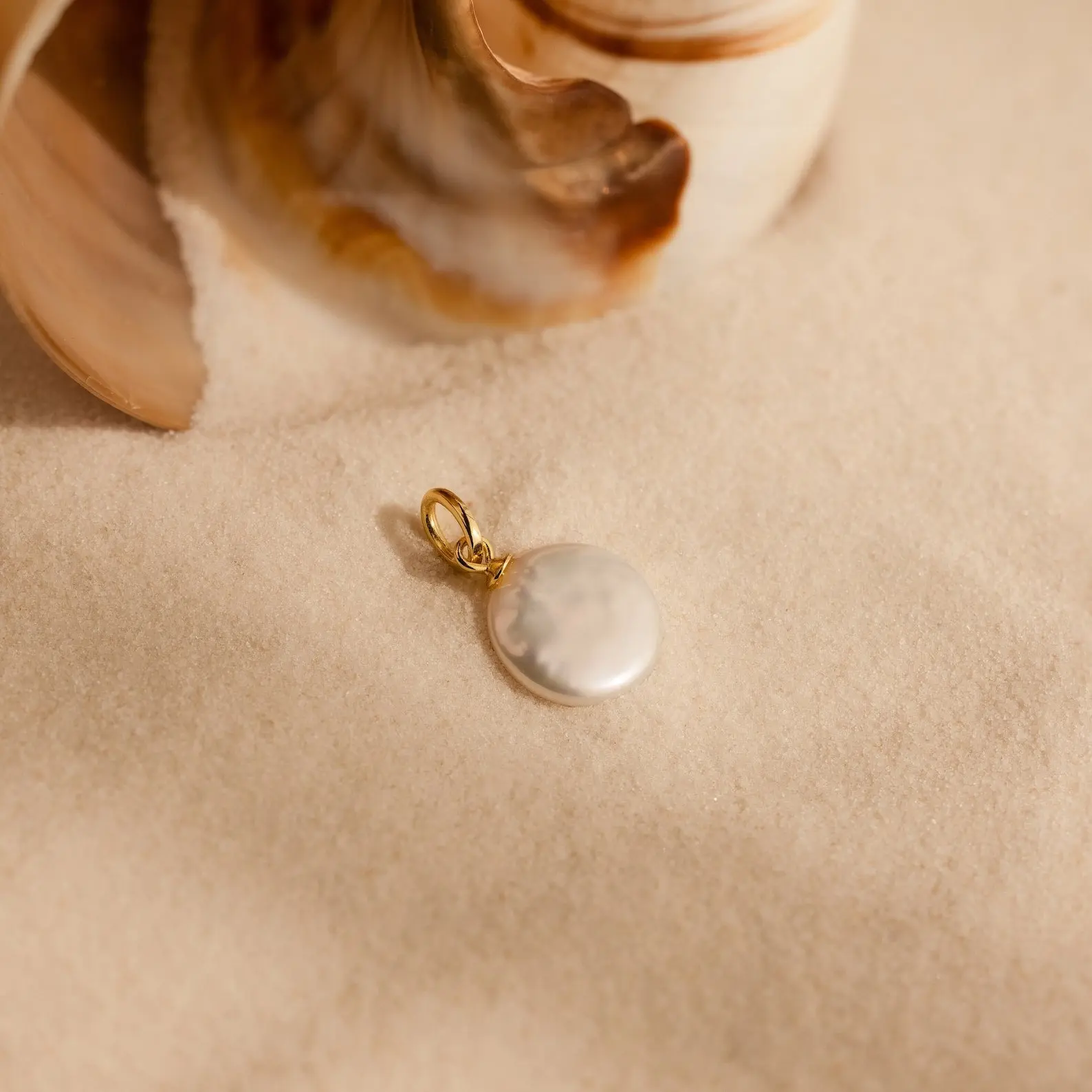 Round Pearl Charm by Caitlyn Minimalist - Dainty Pearl Pendant Charm for Necklace, Bracelet & Earrings - Minimalist Pearl Jewelry - Gift for Mom
