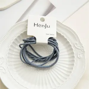 4PCS Braided Elastic Hair Ties Set for Women_CWAHA0334: Blue / (OS) 3