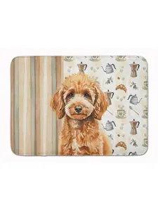 Carolines Treasures WDK7563RUG Indoor Memory Foam Kitchen Mat, 19x27in Miniature Apricot Poodle Print, Machine Washable for Coffee Bar, Wedding Gift & Everyday Gifts