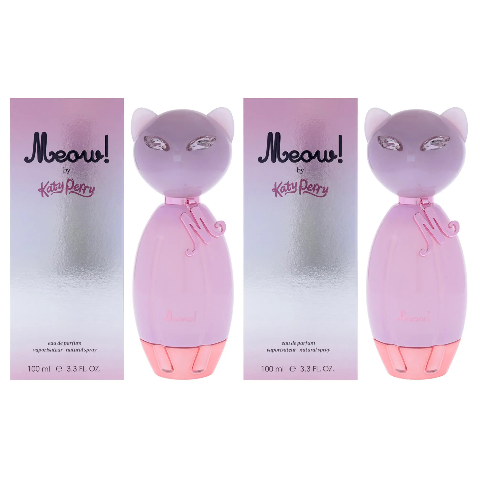 Meow! by Katy Perry Women's Charming Subtle EDP Spray, 3.3 fl oz, Spray on Skin, 2 Bottles Pack