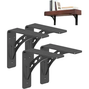 6x5 Inch Shelf Brackets, Heavy Duty Metal Mantel Brackets Set of 4 for Fireplace, Countertop Support, Right Angle Bracket 1000 lbs Load Capacity
