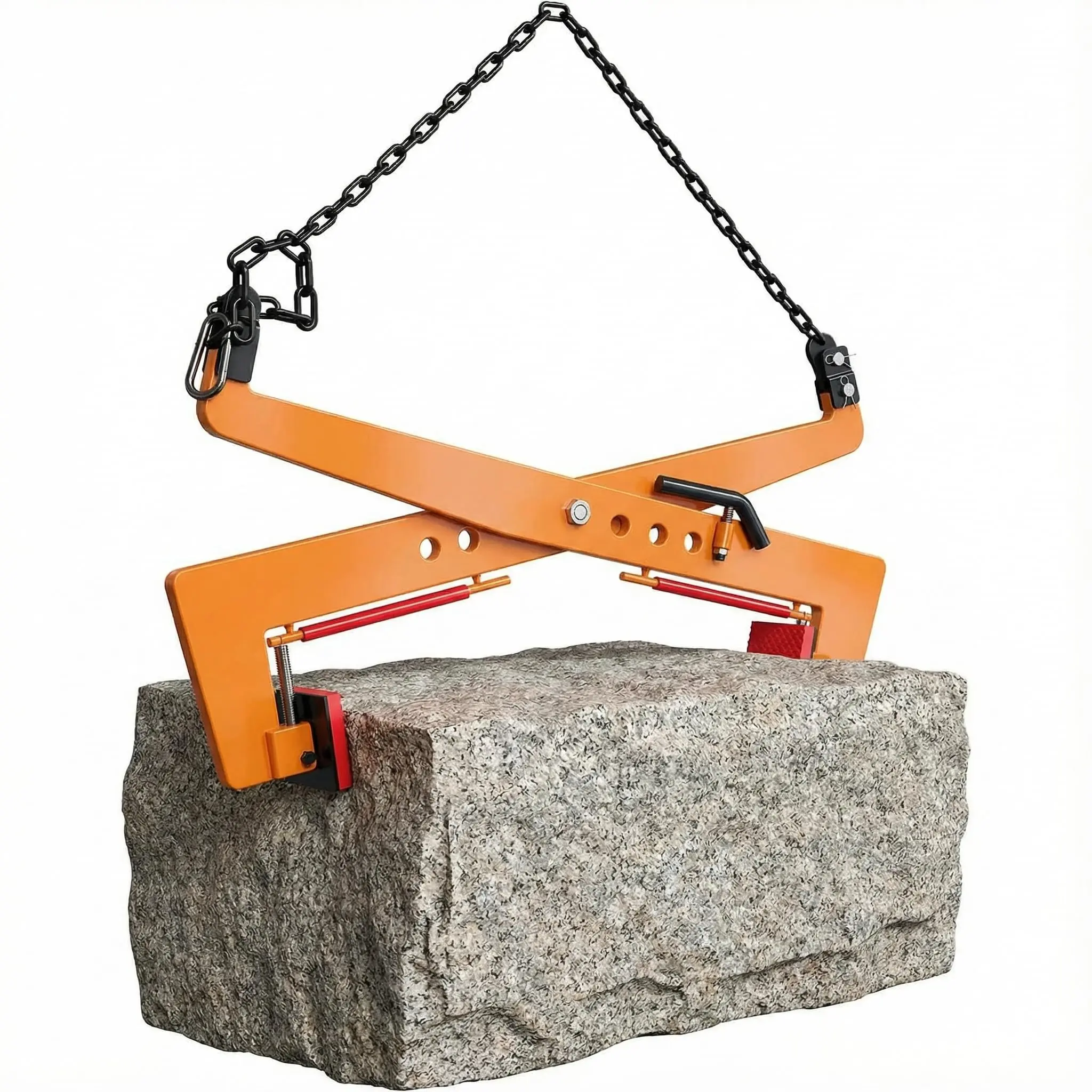 2646 lbs Heavy Duty Stone Lifting Clamp, 17"-43" Adjustable Range  Granite Slab Lifting Clamp for Concrete Blocks, Roadside Stone Carrying and Vertical Transport Applications