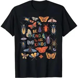 Cotton Be Kind To All Kinds Bugs Entomology Insect Collector T-Shirt Unisex Short Sleeve M 5XL
