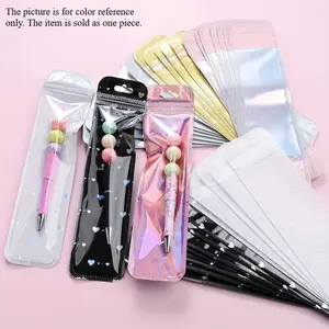 50pcs Transparent Plastic Ziplock Bags, Jewelry Display Packaging Bags for Jewelry Packaging, Pen Display Thickened Long Ziplock Bags, Clear Plastic
