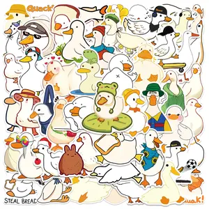 50pcs Cartoon Cute Little Duck Series Stickers, Suitable for Faith Based Designs Such As Scrapbooks, Diaries, Laptops, Water Bottles, Cars, Car Decal, Etc., As Gifts with Positive Information