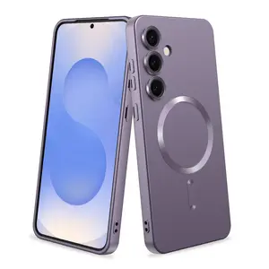 Samsung Galaxy S25 Plus 6.7-inch Liquid Metal TPU Magnetic Protective Case: Purple