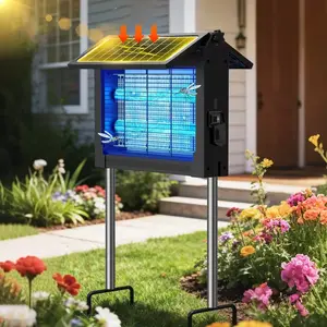 Outdoor 30W High-Power Rechargeable Fly Zapper, Waterproof 3-Tube Insect Killer Lamp, 6000mAh Battery Dual Charging, Hanging & Standable Design, Summer Outdoor Essential