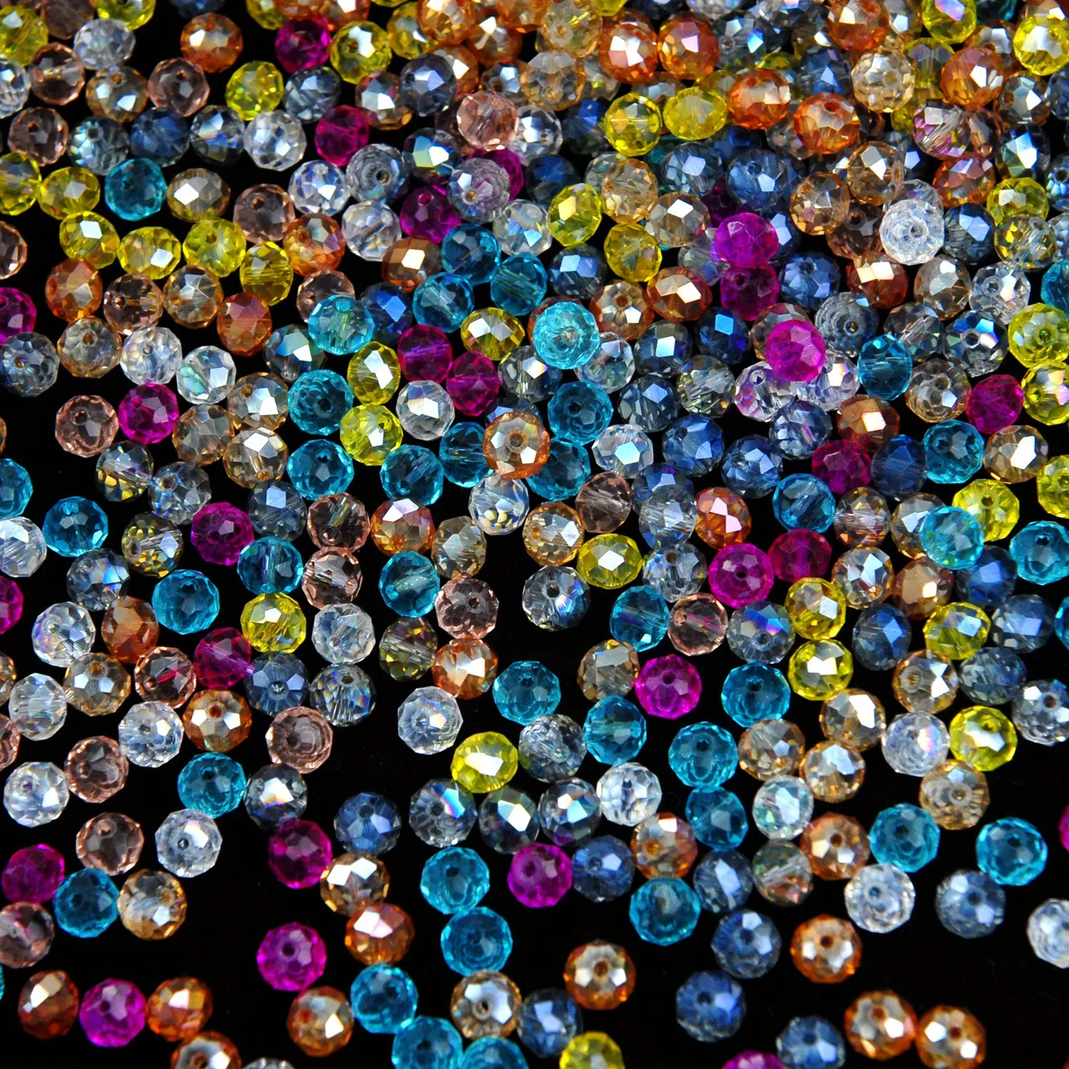 Austrian Crystal Glass Beads, Colorful 0.8cm Faceted Flat Round with Assorted AB Coating, Whole Box Exquisite Packaging, Crystal Beaded Supplies for Jewelry Making, DIY Crafts, Colorful Beads