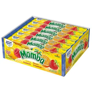 Mamba Fruit Chews Candy, 3.73 ounces, 24 Pieces (Pack of 24) world  market  swedish  candy