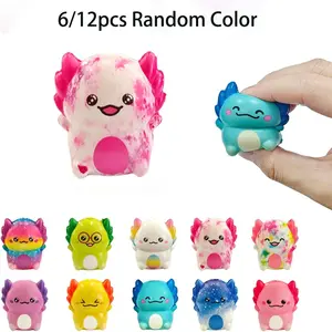 Slow-Rise Axolotl Squishy Toys, 6 or 12 pcs Cute Mini Kawaii Squishies for Stress Relief, Party Favors & Goodie Bag Fillers, TikTok Viral Fidget Toys, Sensory Bundle