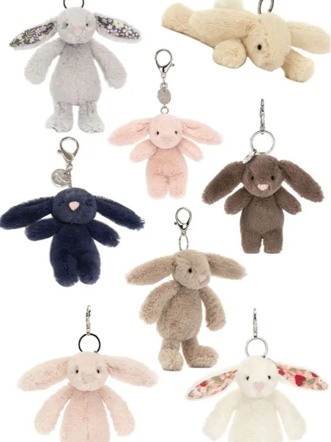 Jellycat Bag Charm,  Plush Keychain, Cute Soft Bag Accessory Dangle, Fantasy Gift for Her, Bag Charm