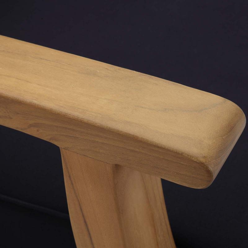 Modway Marina Outdoor Patio Teak Loveseat in Natural Navy