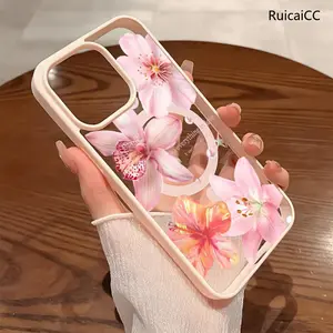 Premium Magnetic Phone Cases for iPhone11/12/13/14/15/16//17/Air/promax/Plus Pink flower lily Bible y2k cased MagSafe Ready, Anti-Fall, Springtok and Ultra-Thin Design | Perfect for Everyday Use Protector Aesthetic Screen Protector