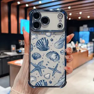 Shell Stars for Phone Case for iPhone 17/16 Pro Max 15 Pro 14 13 12 11 XR XS SE Mini Elegant White Floral Soft TPU Shockproof Protective Cover Gift