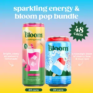 Blue Waters Live Exclusive: All Star Bundle – 2 Bloom Sparkling Energy Summer Splash + 2 Bloom Pop Rocket Blast (4× 12-Pack)