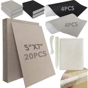 Chipboard for Book Binding, Book Binding Kits Include 20 pcs 5x7 Inch 50 PT Chip Board, 10 Pcs Bookcloth (Gray, Black, 7.8x8.6 inch), 2 Bone Folder and A Mull Colth for Book Binding(35x45 inch)