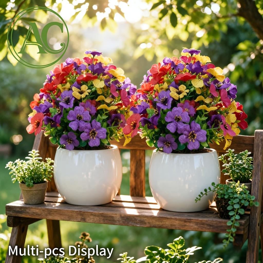 1 Multicolor Mix-and-match Realistic Violet with Indoor and Outdoor Garden Decoration Spring and Summer Holiday Ornaments Mother's Day Anniversary Housewarming Wedding Birthday Party All-season Decoration (excluding Containers), Artificial Flowers.
