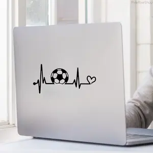 2 Pcs Heartbeat Football Car Stickers - Personalized Modified Decals for Cars, Motorcycles, Scratch Cover-Up, Outdoor Sports Decor (Bag Accessories, Charms & Twillies for Luggage & Bags)