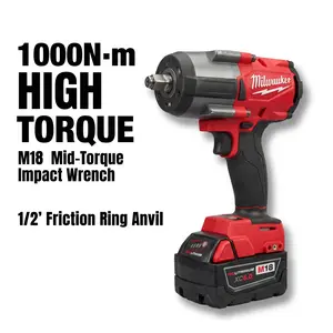 Milwaukee M18 FMTIWF12 1/2 Inch Cordless Impact Wrench 1000Nm Heavy Duty Tool Kit bare high brushless variable speed