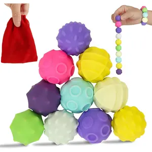10Pcs Rainbow Texture Sensory Fidget Toy Multi-Color Educational Science Kit Anxiety Relief 24mm DIY Mutual Attraction Desk Balls Kids Adults Stocking Stuffers Gift for Party Favors Gift