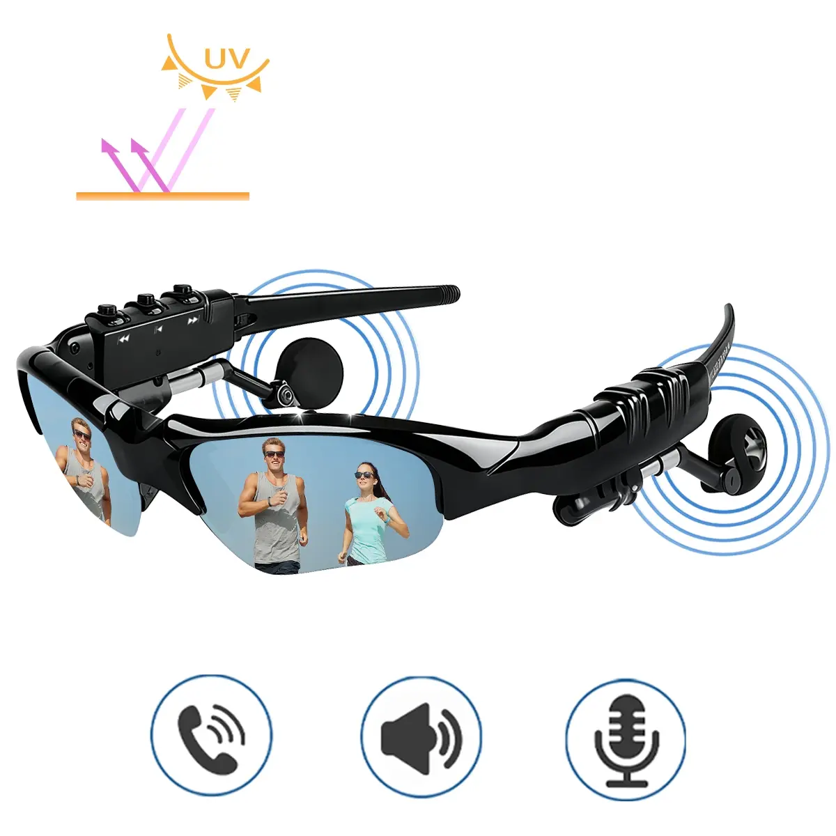 Bluetooth Glasses For Women Polarized Sunglasses for Men Smart Glasses Polarized Sunglasses with Speaker Voice Control Smart Glasses With Audio UV Protection Sunglasses with Anti Blue Light Lens Wireless Smart Glasses Wireless Audio Eyewear