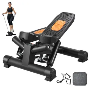 Stair Stepper, Mini Stepper for Exercise at Home, Hydraulic Fitness Twist Stepper with Resistance Bands, Full Body Workout Cardio Equipment, Stair Climber with LCD Monitor,330LBS Load Capacity