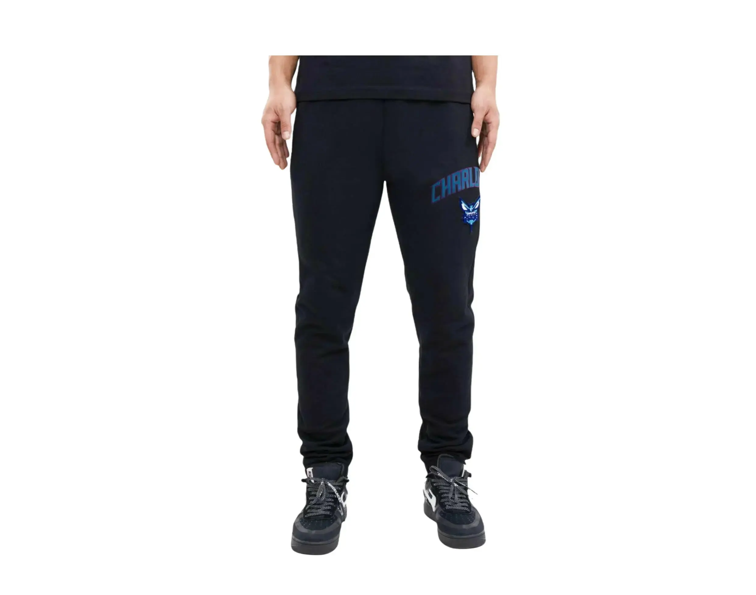 Pro Standard NBA Charlotte Hornets Stacked Logo Sweatpants in Black | Men's