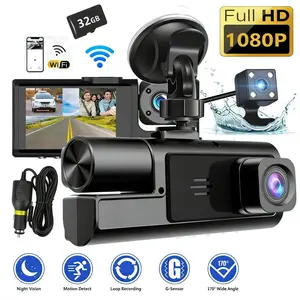 🚗 3-Lens Dash Cam with FREE 32G Card! Perfect For Uber, Delivery & Daily Drivers🚗🚗 Non-rechargeable, must be used while plugged in.