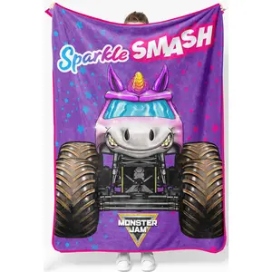 Jay Franco Monster Jam Sparkle Smash Throw Blanket