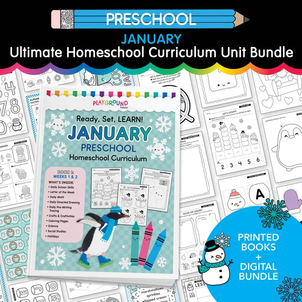 Ultimate Preschool January Homeschool Curriculum Bundle