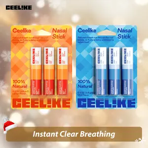 Ceelike Nasal Stick | Mint & Lemon Flavors | Natural Refreshing Vapors | Cool & Invigorating Sensation |  Natural Ingredients | Essential Oils + Menthol | 0.3 Oz Each, Pack of 3 | Convenient On-the-Go Use