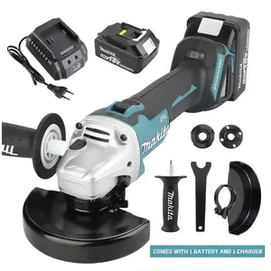 Makita DGA404 125mm Angle Grinder With 8500 RPM Speed And Brushless Motor Powered By 18V Battery For Metal Cutting And Grinding Applications Featuring Lightweight Cordless Design