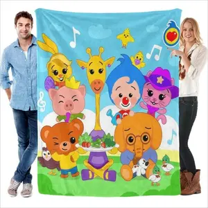 Plim Plim Cozy Cartoon Blanket with Plim Plim Pattern for Bedroom, Sofa Nap Blanket, Soft Flannel Material for Children Blanket Gift