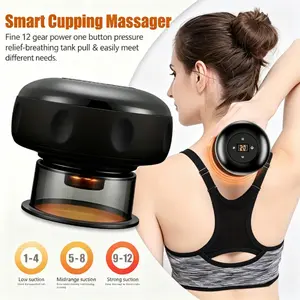Portable Remote Control Version USB Rechargeable Electric Cupping Massager | 3 Cans, 12 Levels Heat & Suction for Full-Body Deep Relaxation for Neck Shoulder Back An Ideal Gift for Valentine's Day, Mother's Day, Christmas, And O