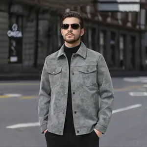 Kyn Apparel Men's Jackets Lapel Single Breasted Long Sleve Outerwear & Coats Spring Autumn Fashion Streetwear Menswear Cardigan Jacket