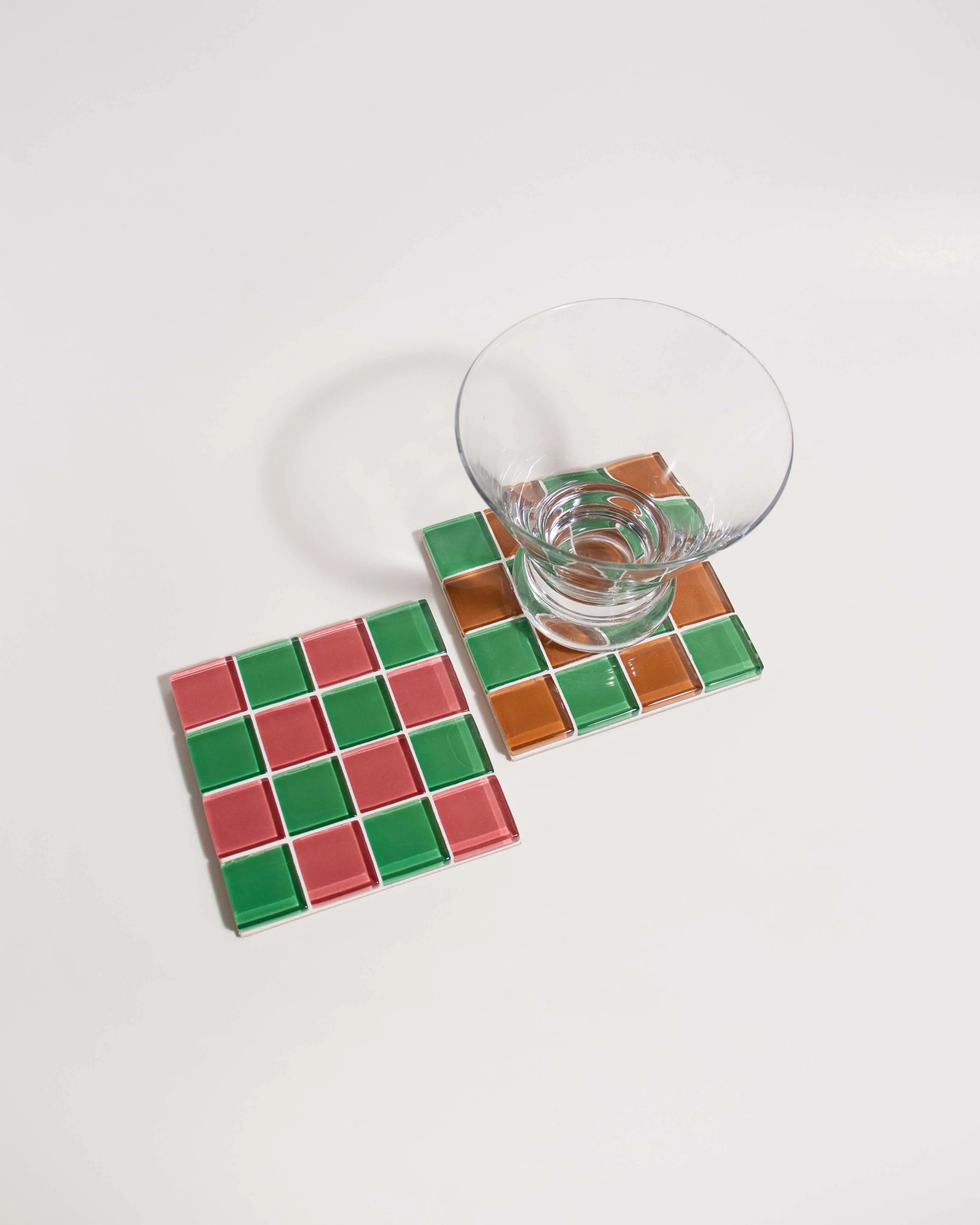 Glass Tile Coaster Set – Holiday Duo | Set of 4 Drink Coasters