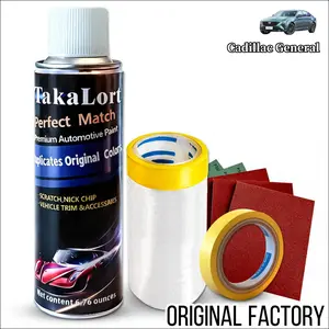 TaKaLort Cadillac Car Touch-Up Paint Spray – Instant Scratch Repair Includes Sandpaper, Masking Tape, and Plastic Sheeting