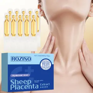 10pcs Sheep Placenta & Hyaluronic Acid Ampoules, single - use for freshness, with Collagen, hydrates & nourishes, reduces fine lines, brightens skin