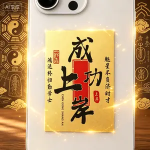 Spiritual Fortune-Attracting Sticker, Can Be Attached Behind Mobile Phone for Continuous Good Luck