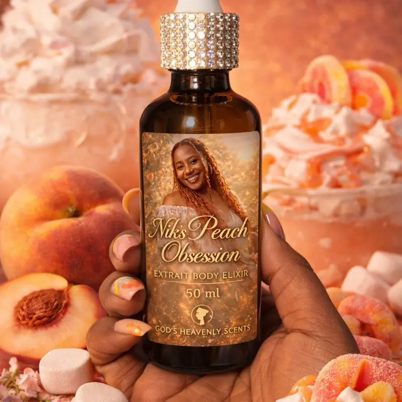 Nik's Peach Obsession Body Elixir 50 ml - Handcrafted Oil for Smooth Long-Lasting Scent Experience with Juicy Peach & Creamy Sweetness Body Oils Body Oil Spray