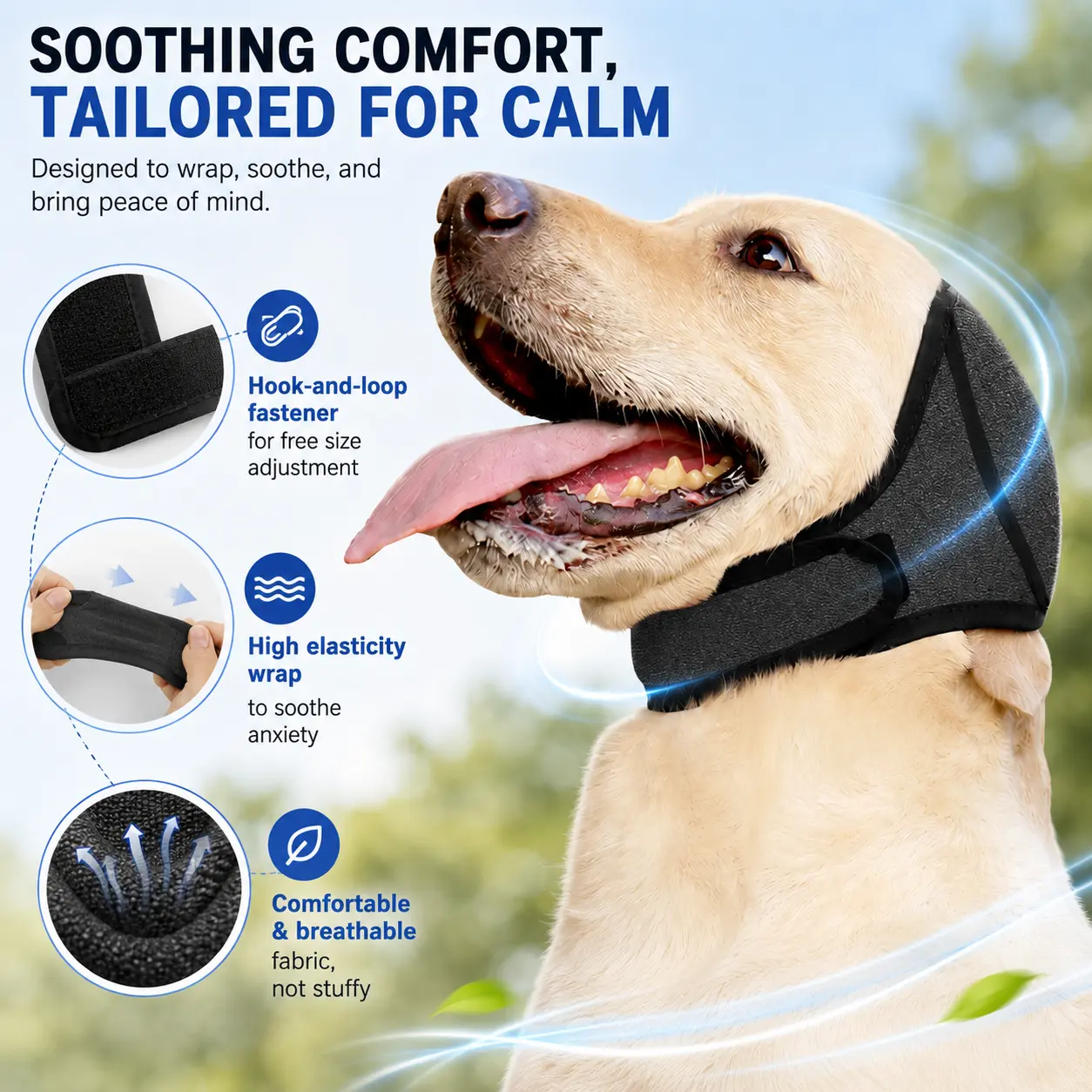 Warm Winter Pet Ear Cover Calming Hood Soft Protective Pet Headgear Windproof Anti Debris Ear Muff for Dog Cat Comfort Relaxing Head Wrap Outdoor Bath Swimming Daily Pet Care Accessory(Black+Gray, S, M, L)