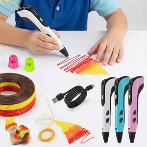 Christmas Gifts Children's Toys Colorful USB-C Charging 3D Printing Pen 3rd Generation with 12 Colors Filament USB Type-C Charging 118FT/36M PLA DIY Sculpting Tools Creative Learning Art