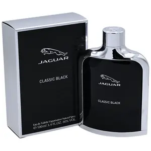 JAGUAR Classic Black Men's EDT Spray - 3.4 fl oz Men's Colognes, Alcohol-Based Intense Perfume-Inspired Fragrance, Mandarin Top Notes, Spicy-Woody Base, Rich Bold Scent for Confidence, First Dates, New In Box, Alcohol-Based Men's Fragrance