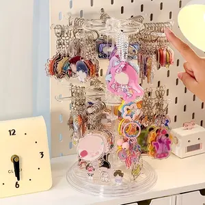 Jewelry Display Rack, 2-layer Rotatable Desktop Jewelry Display Stand, Home Organizer for Necklace, Earrings, Bracelet, Multilayer Storage