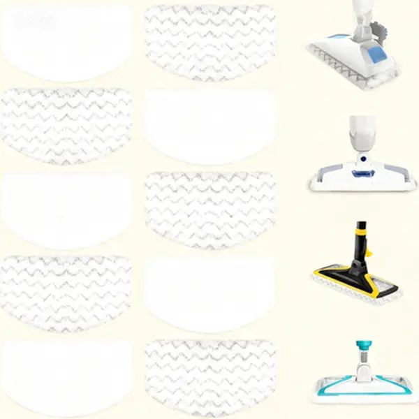 Replacement Steam Mop Pads 10-Pack Washable Refill Compatible with Bissell Powerfresh Deluxe Pet Lift-Off Plus Slim Scrubbing Steam Mop Accessories Reusable Multi-Surface Cleaning Pads for Steam Mops