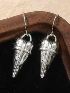 1 Pair of Retro and Simple Style Pendant Earrings. The Overall Design Adopts The Shape of A "conical Cross", Exuding The Solemnity of Religious Symbols, Making It A Perfect Gift for Outdoor Camping and Theme Gatherings