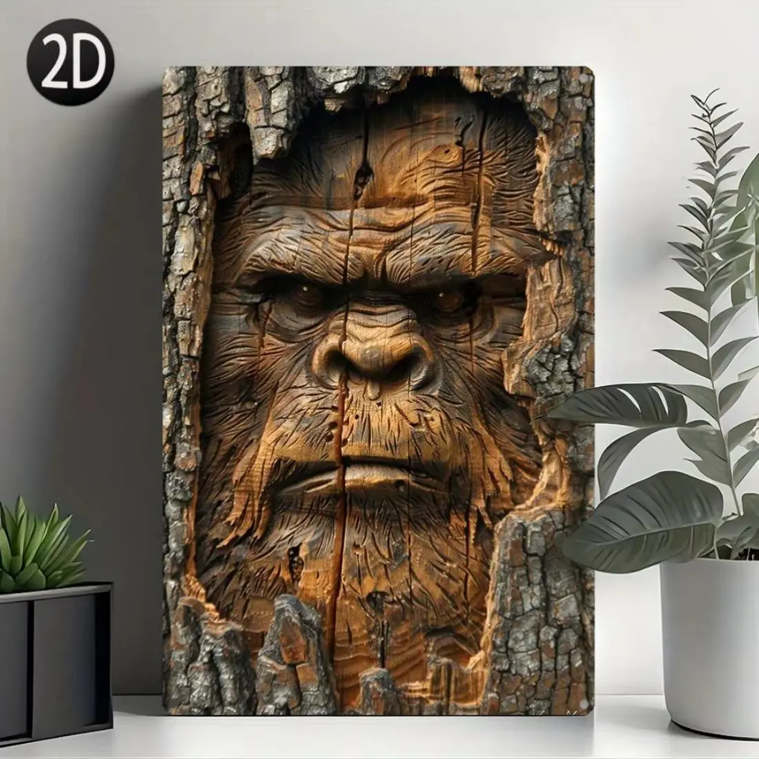 Bigfoot Design Wall Art, Creative Tree Trunk Design Wall Decor, Garden Decoration Supplies for Home Garden Patio Yard, Aesthetic Wall Decor